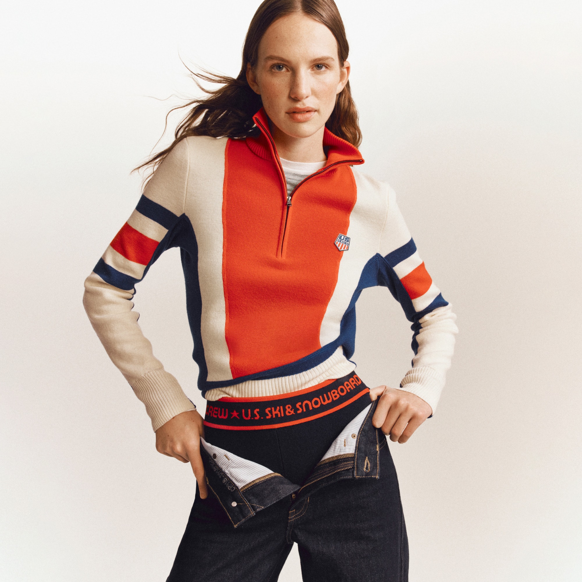 U.S. Ski & Snowboard By J.Crew Graphic Quarter-zip Sweater In