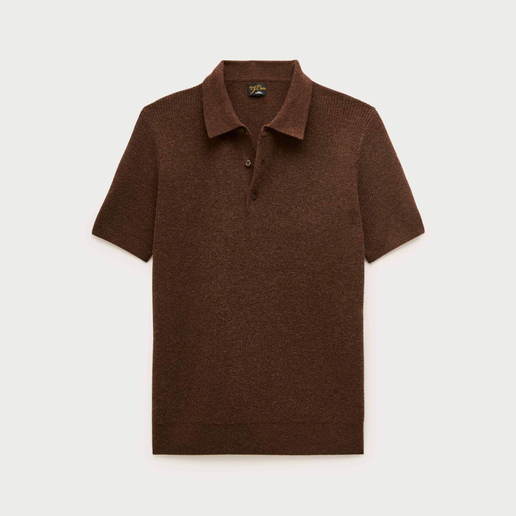 Short-sleeve Cashmere Rib-knit Sweater-polo For Men | J.Crew
