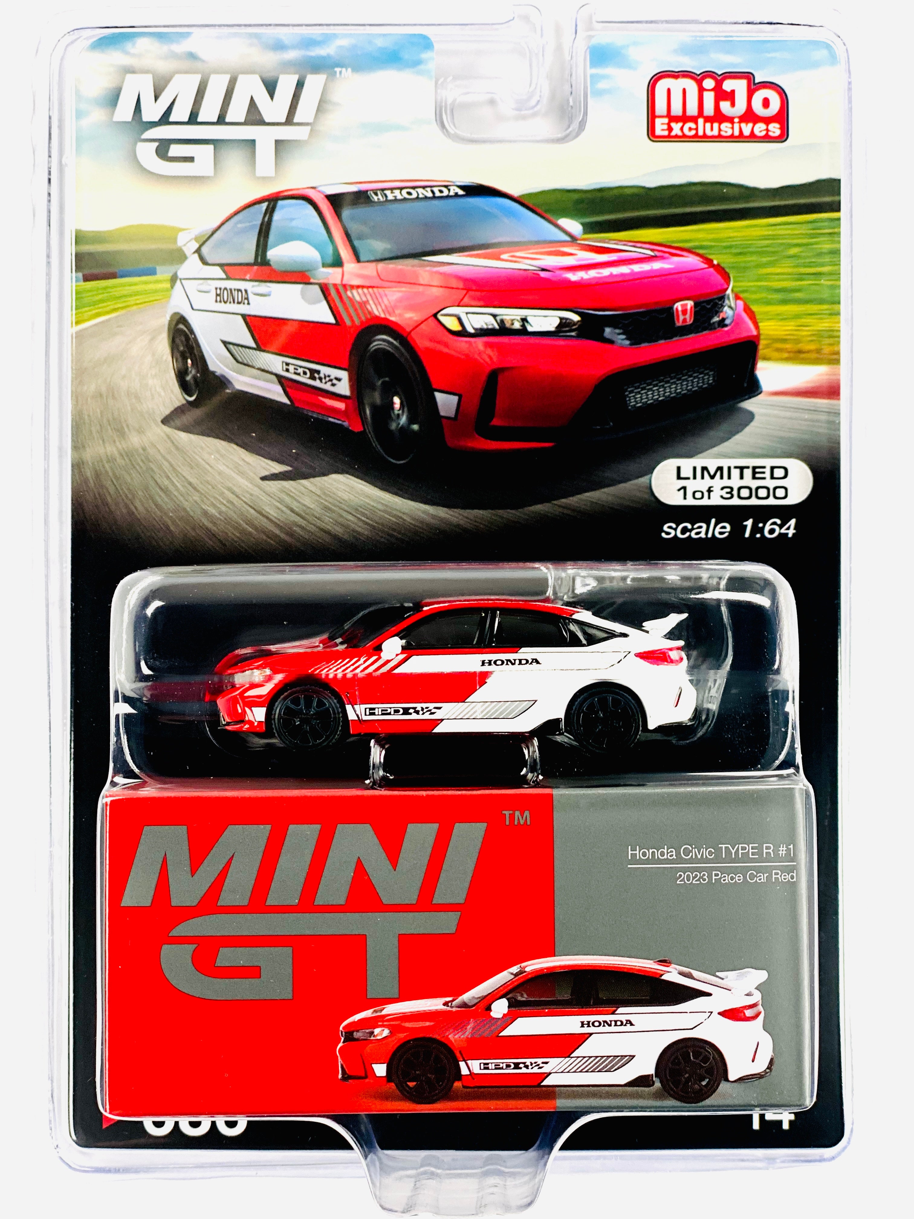 Mini GT Mijo Exclusive 2023 Honda Civic Type-R Pace Car Red White