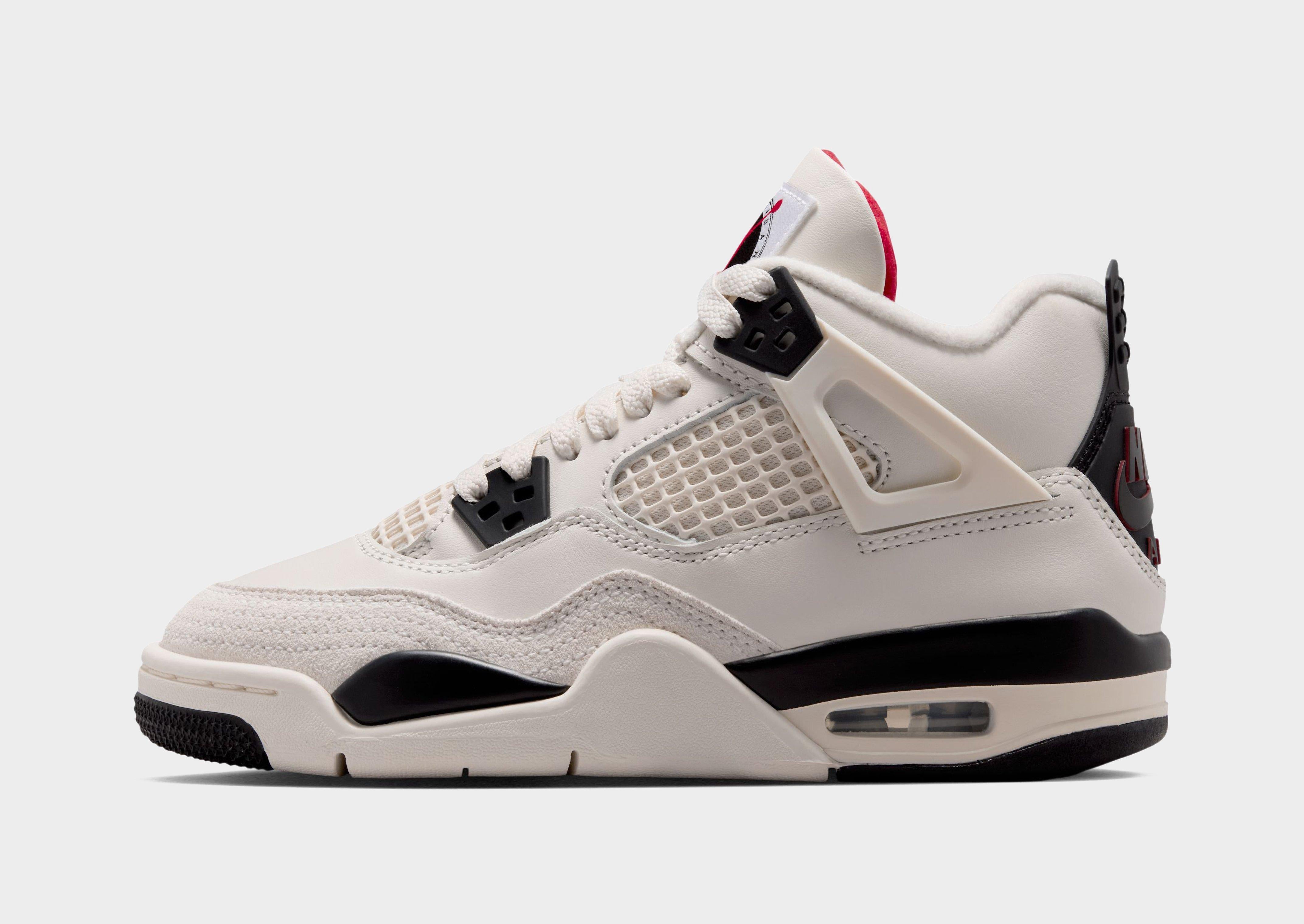 White Jordan Air 4 Retro Flight Club Junior's - JD Sports Singapore