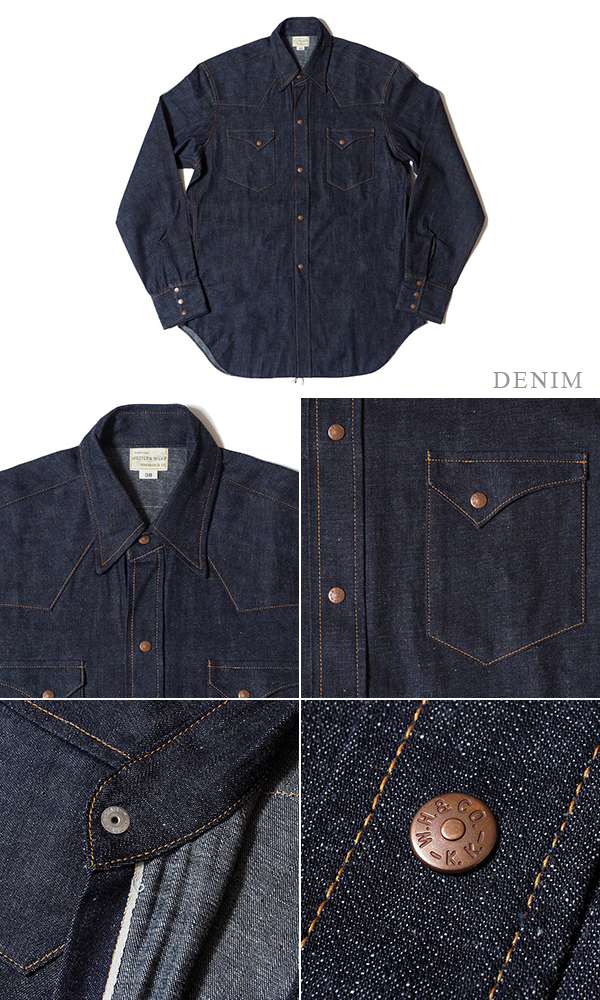 WAREHOUSE ウエアハウス 長袖|ショートホーンタイプ|デニム|ヒッコリー
