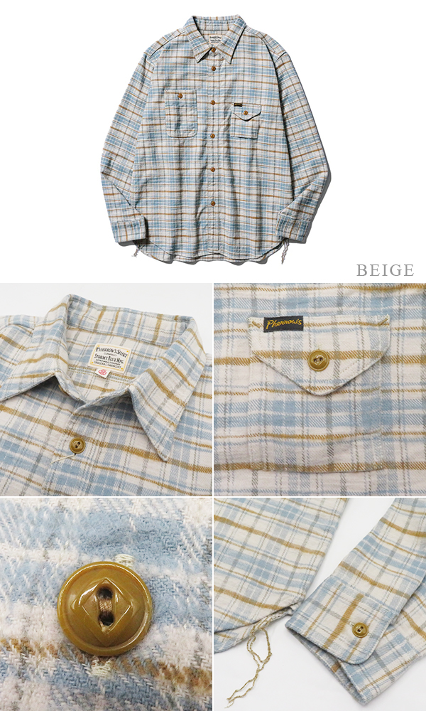 PHERROW'S フェローズ 長袖|チェック|ネルシャツ|ワークシャツ『LIGHT