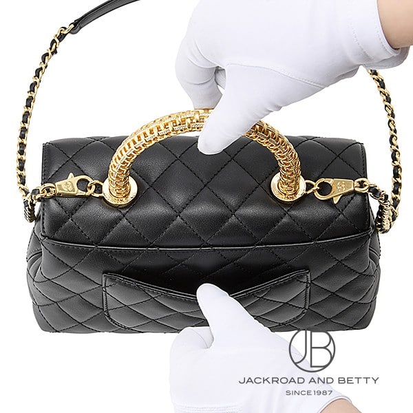 マトラッセ ココハンドル 24 トップハンドル フラップ バッグ ブラック