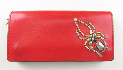 ウルフズヘッド スパイダー スタッズ レザー ロングウォレット 長財布