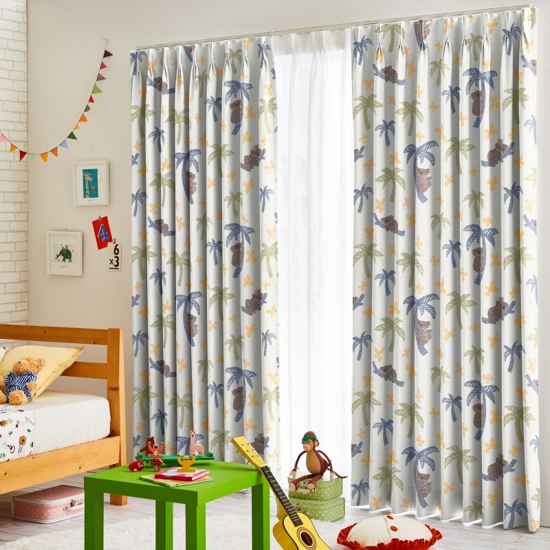 コアラビーチ カーテン JD-52050 ブルー ｜ジャストカーテン