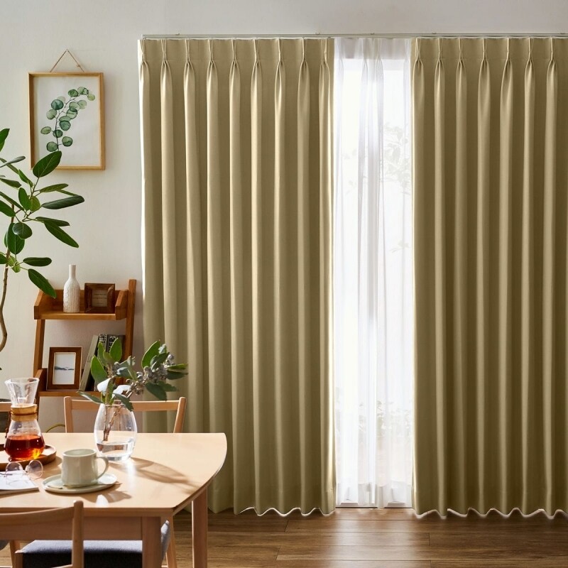 ツル カーテン JD-67288R サンドベージュ ｜ジャストカーテン