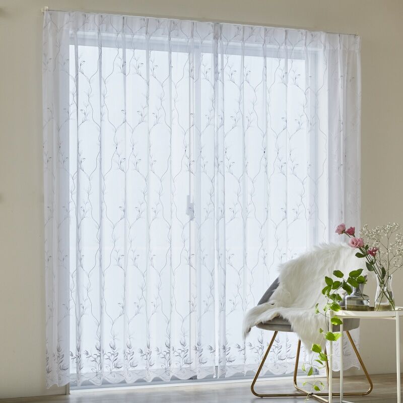 Panda レースカーテン プレーン 2セット Panda レースカーテン