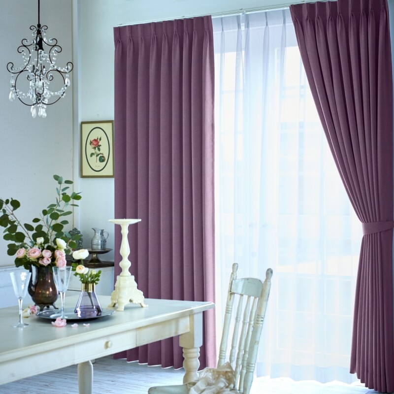 カーテン ハンドメイド ローラアシュレイ生地 綿麻セシリア パープル