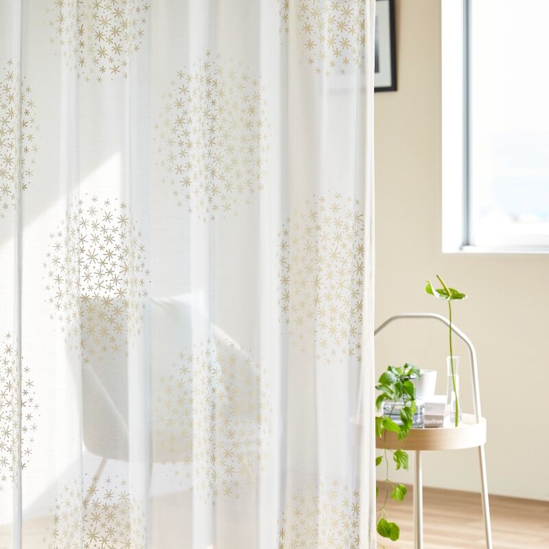 キラキラ レースカーテン JD-19104 ゴールド ｜ジャストカーテン