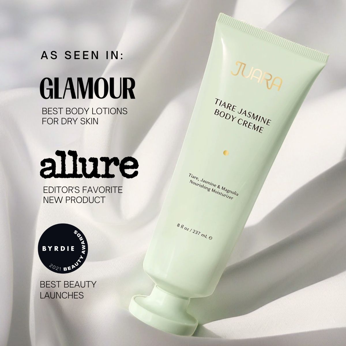 Tiare Jasmine Body Creme, 8 oz | Ultimate Body Moisturizer for Dry