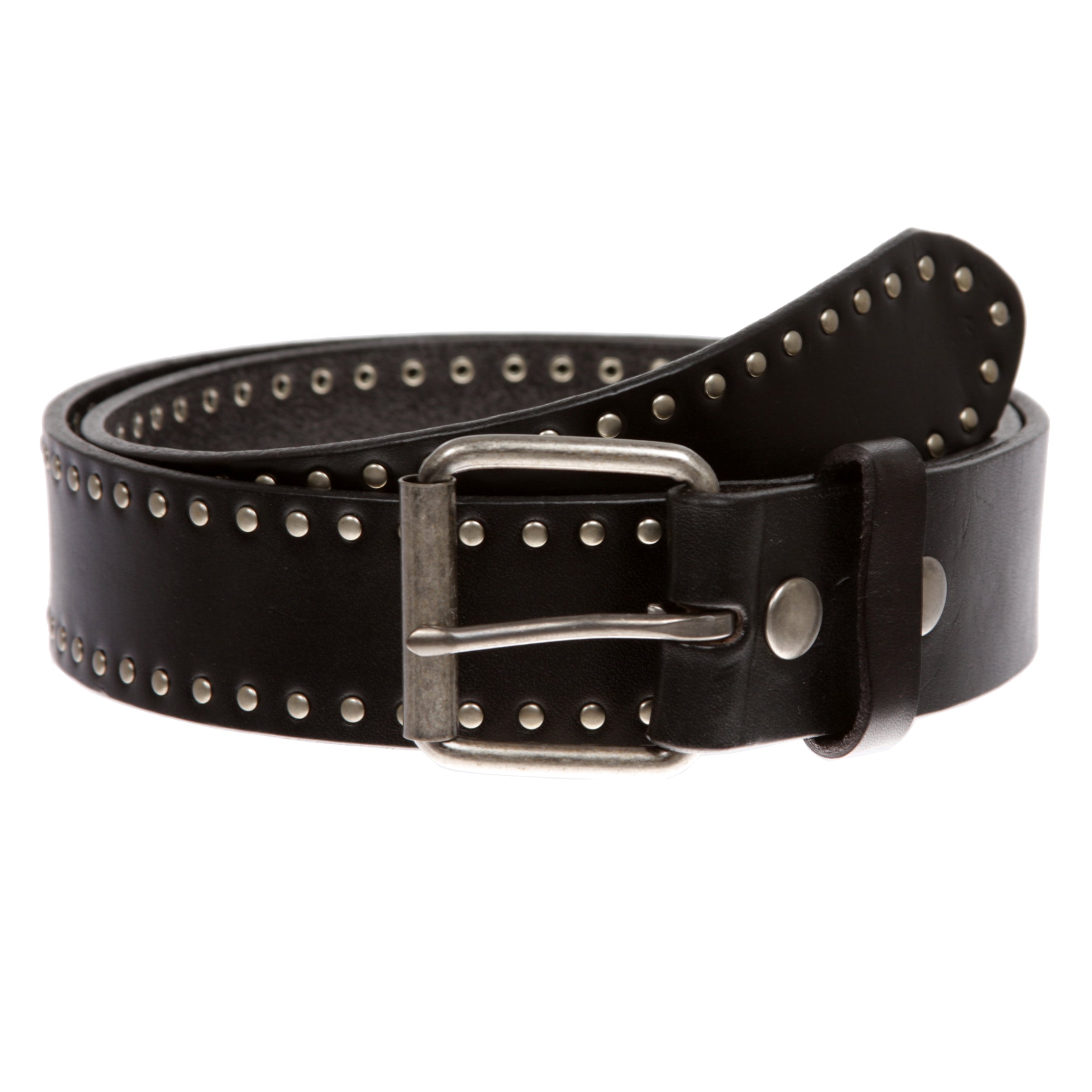 Genuine Vintage Retro Circle Studded Leather Belt - Interchangeable bu