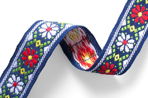 チロリアンテープ レトロフラワー（344-920） 9.黒×赤白フラワー