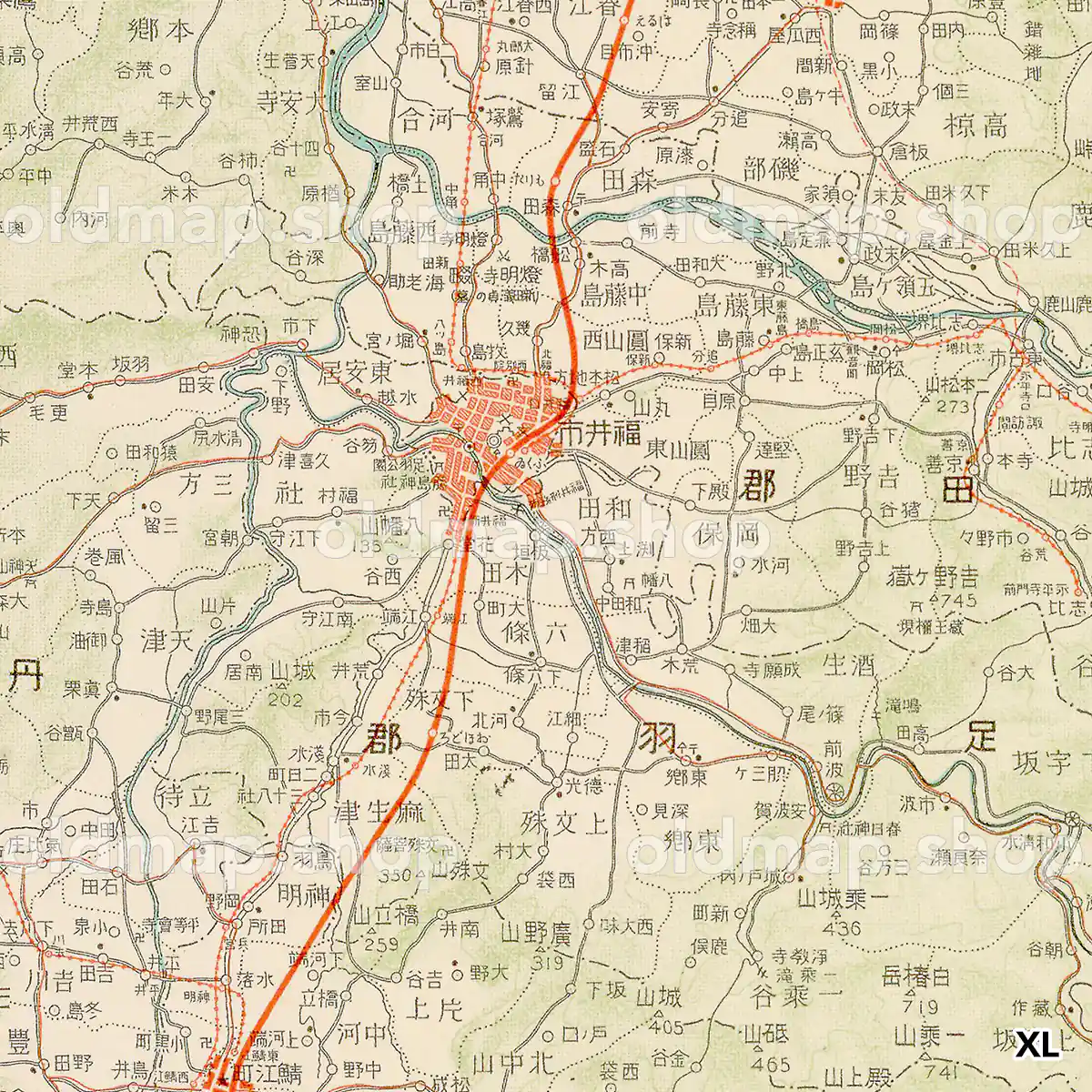 其三十七 福井県 昭和4年(1929) – 日本交通分県地図 古地図データの