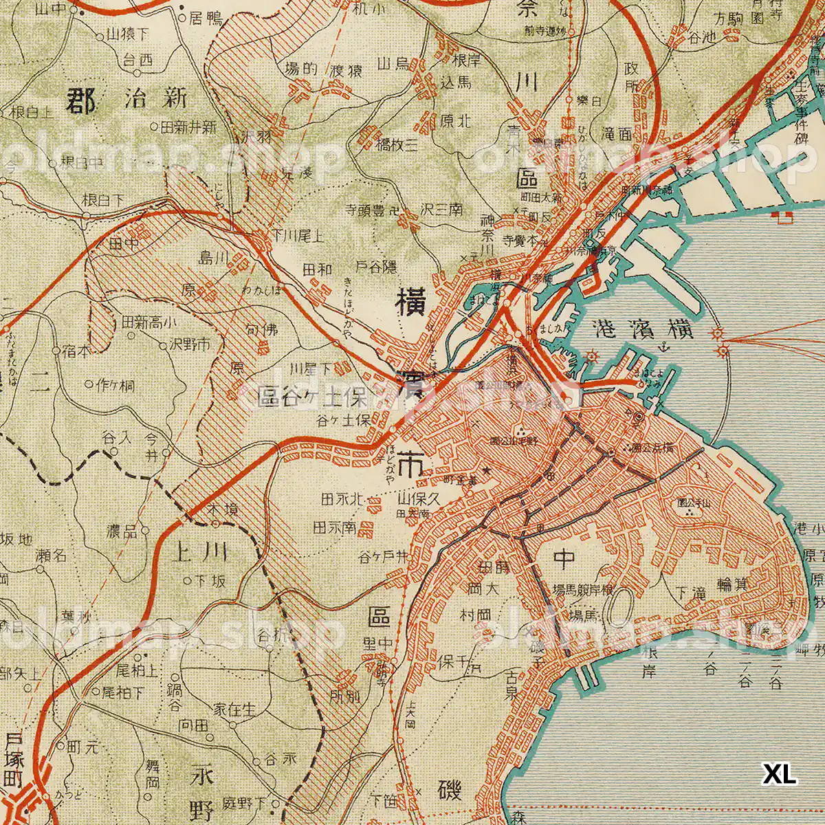 其三十九 神奈川県 昭和5年(1930) – 日本交通分県地図 古地図データの