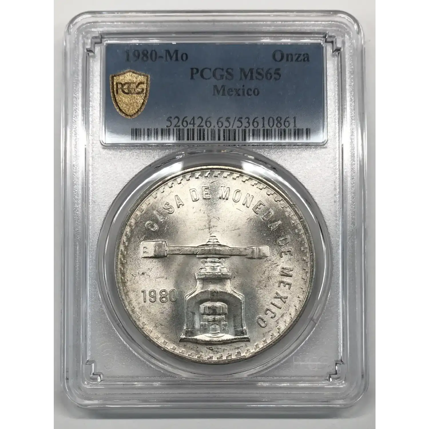 1980-Mo MEXICO Silver ONZA PCGS MS-65 - Old Pueblo Coin