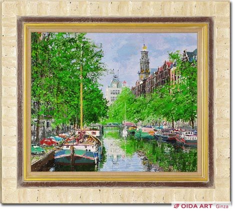 小田切訓 西教会のある運河 | 絵画など美術品の販売と買取 | 東京