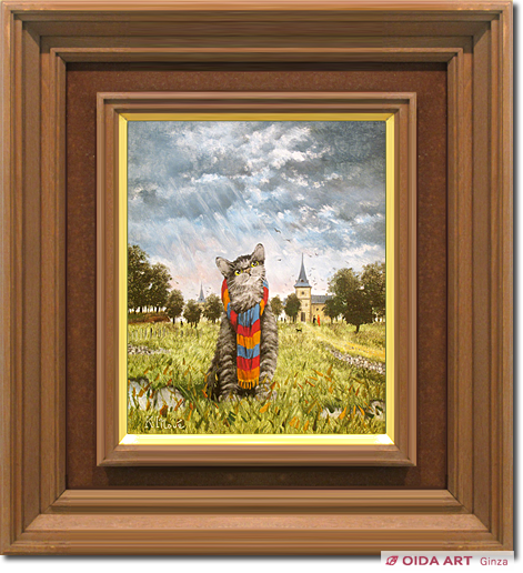 井上覚造 バルビゾンの猫 | 絵画など美術品の販売と買取 | 東京・銀座