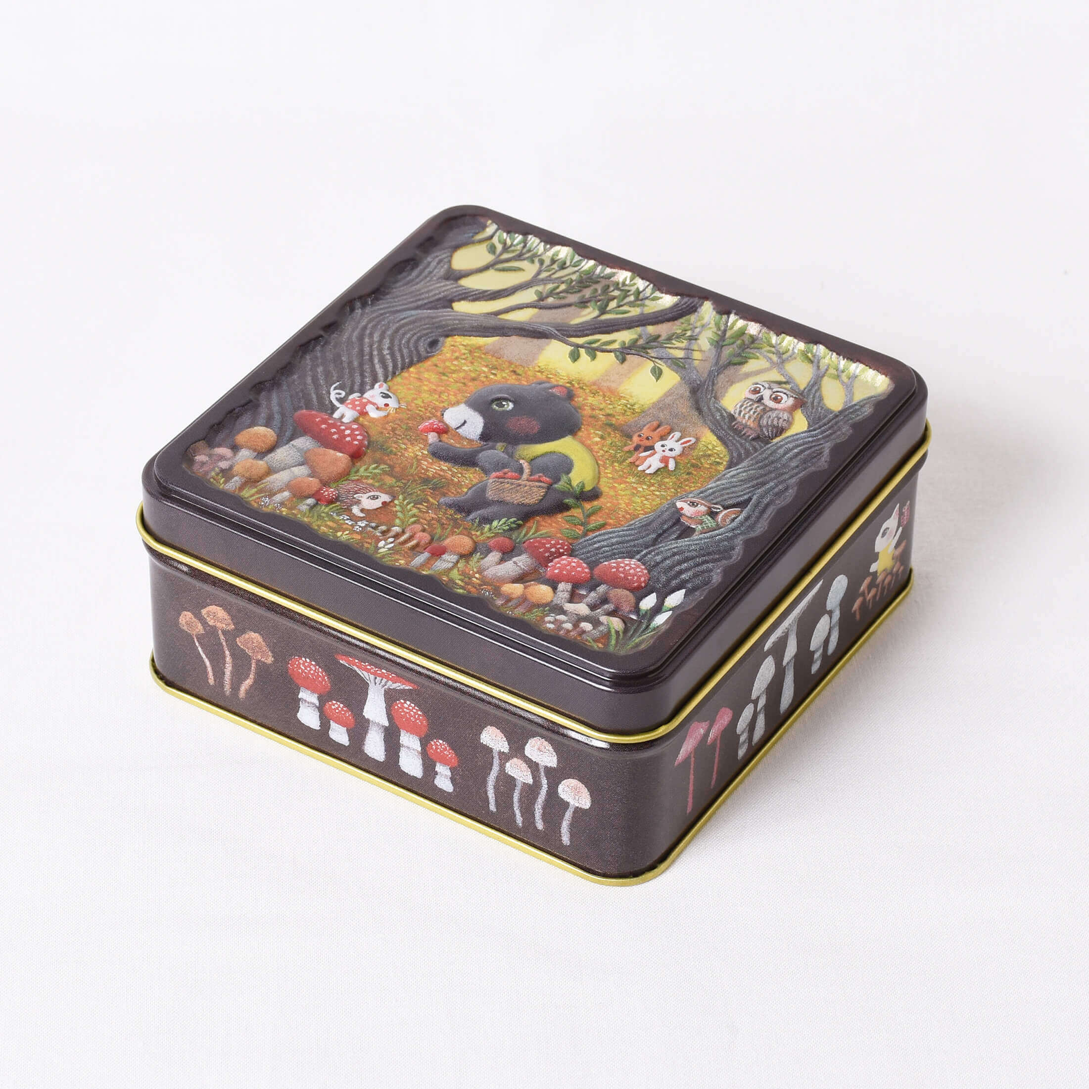 くまときのこ缶[お菓子のミカタ] - 缶パッケージの大阪製缶株式会社