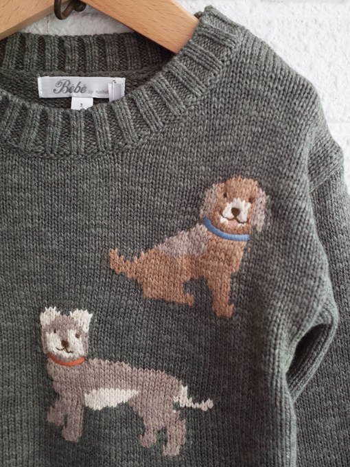 minihaha 犬モチーフ編み込みセーター OTTI オッティ パリやイタリア