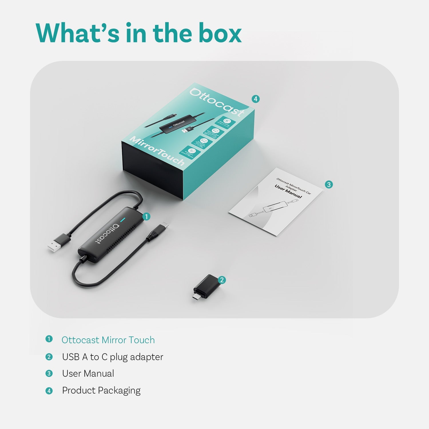 Ottocast Mirror Touch Wireless CarPlay Android Screen Mirror