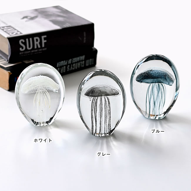 OVAL ガラスアート ジェリーフィッシュ クラゲ | ゼネラルストア オルネ