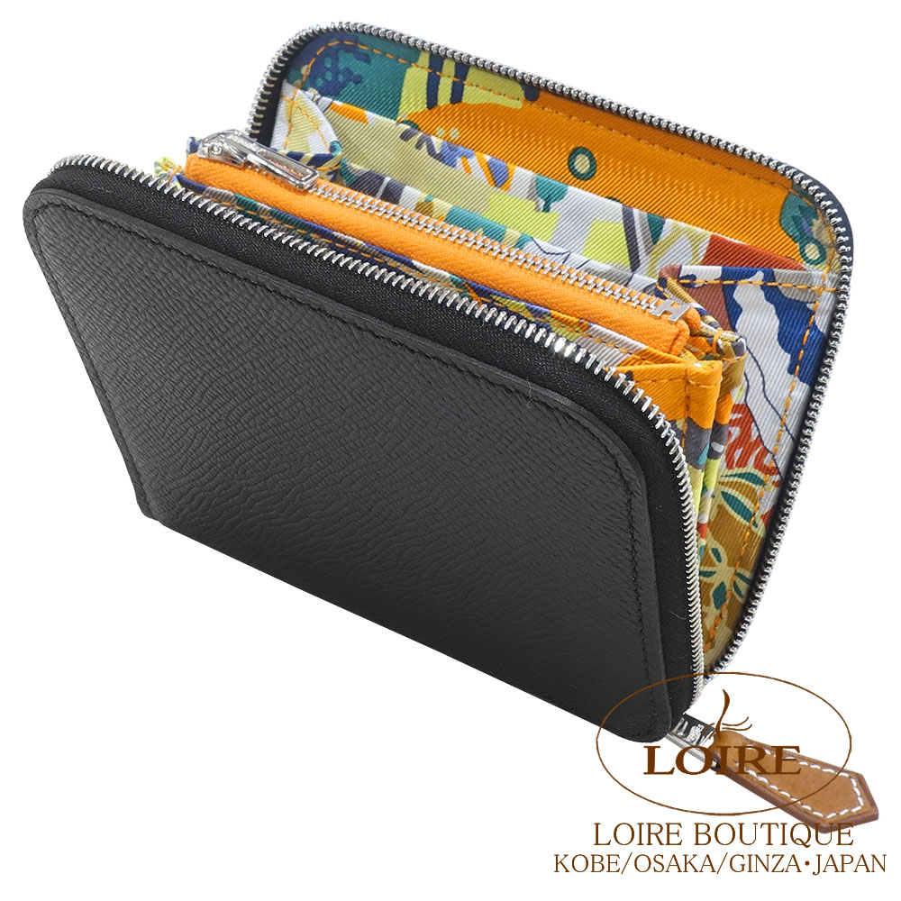 HERMES コンパクト アザップ コンパクト シルクイン ケース レザー HERMES（エルメス） 二つ折り財布 アザップ シルクイン コンパクト