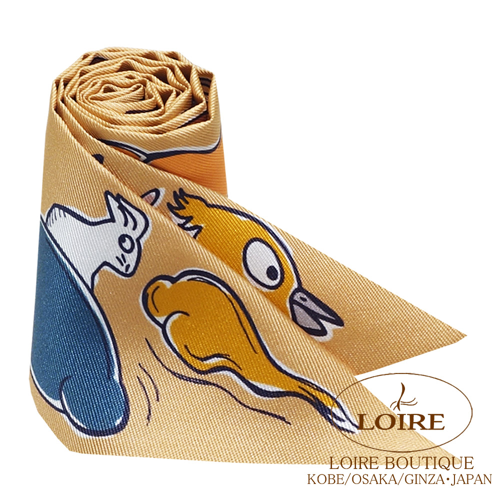 HERMESツイリー　エルメスストーリー　シルクリボンスカーフ　猫うさぎアニマル 楽天市場】HERMES エルメス ツイリー エルメス・ストーリー ピンク