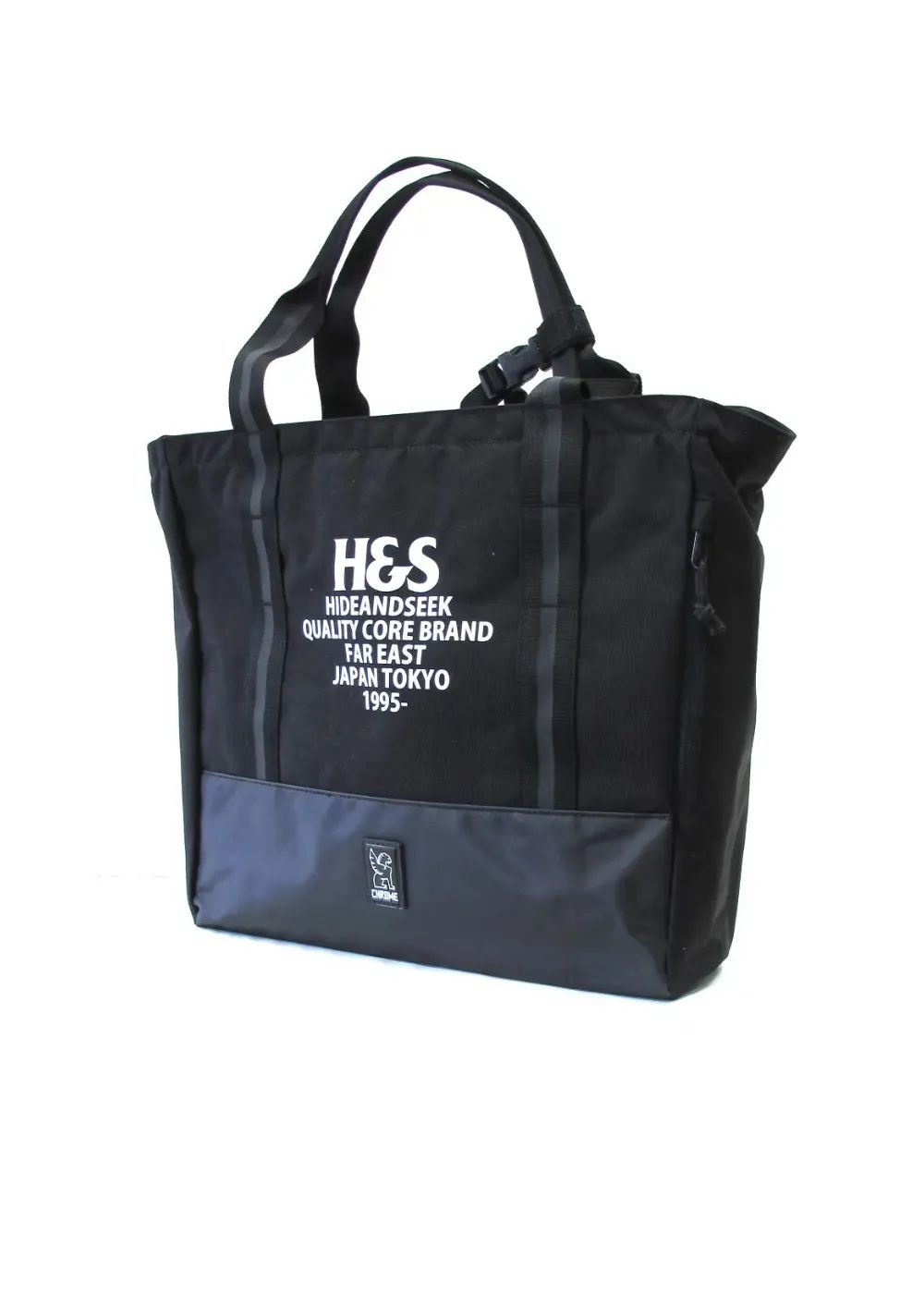 HIDE AND SEEK - × CHROME / CIVVY MESSENGER TOTE BAG (BLACK