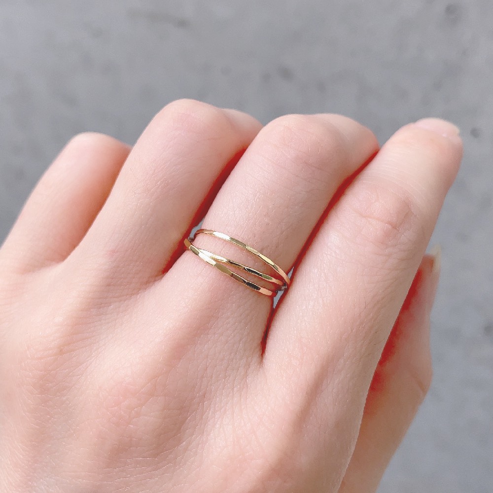 レデッサンドゥデュー 891H トリニティ 3連 ツチメ リング 18金/les