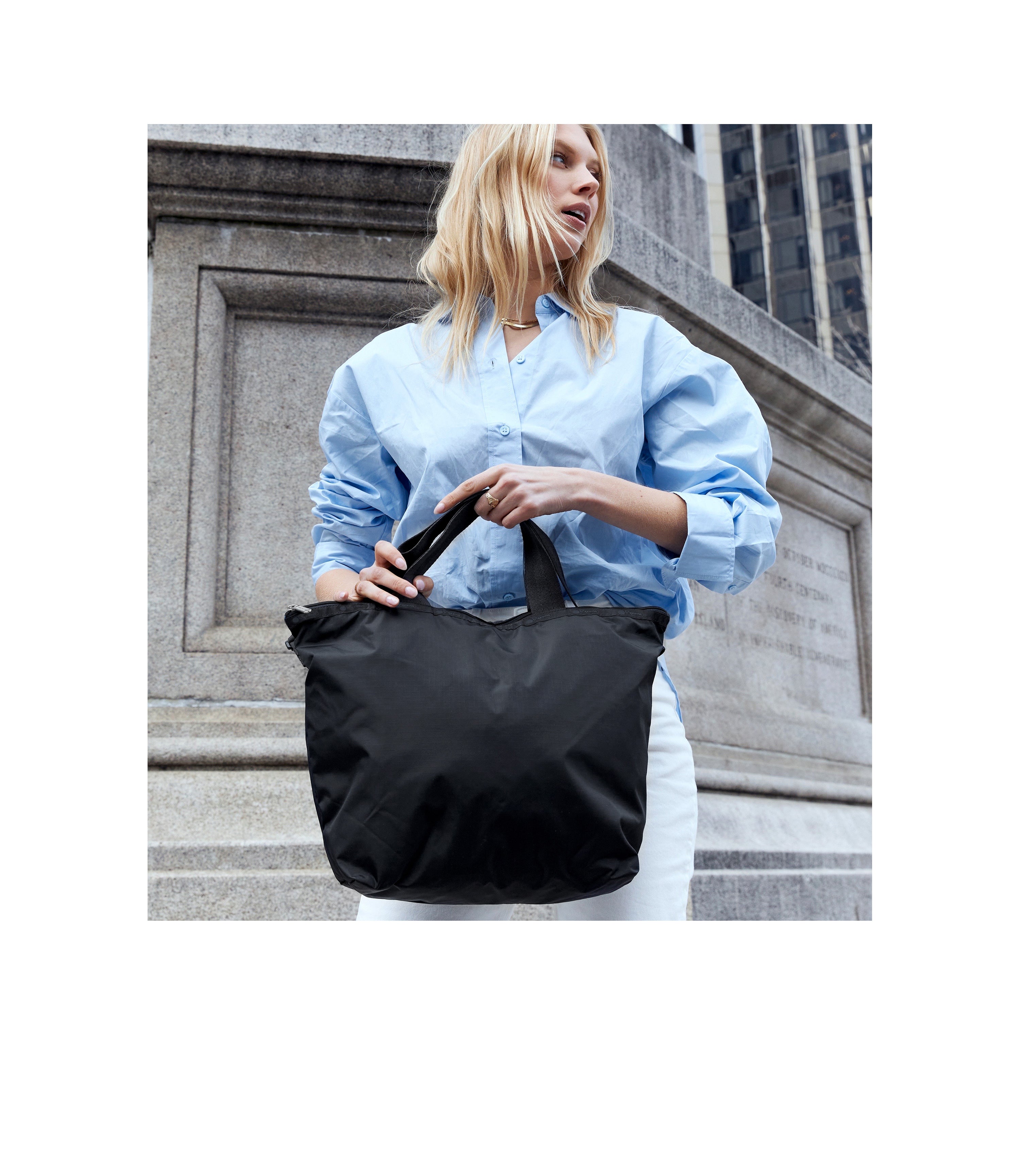 LeSportsac エッセンシャル LARGE EASY TOTE C074 Solid Black Black