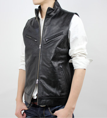 特価品】ラムスキンZIPレザーベスト（羊革）｜革製品専門店レザーハウス
