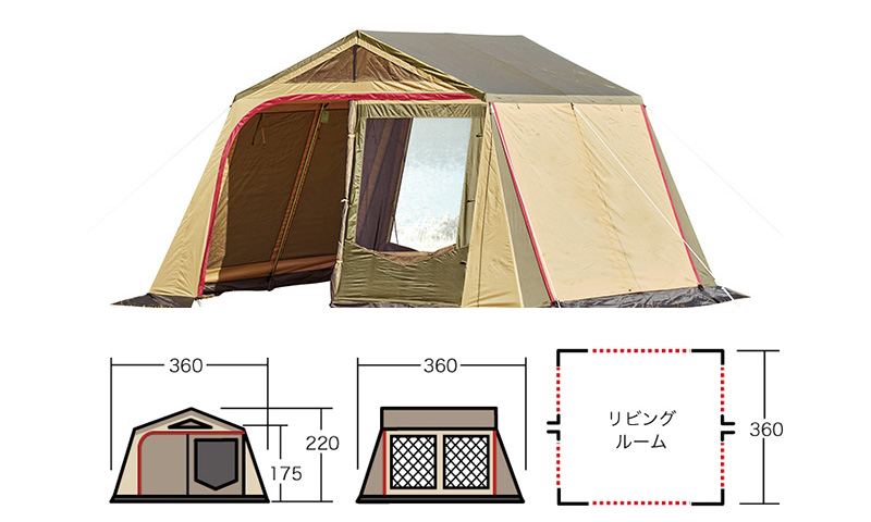 ロッジ型シェルターは居住性抜群！ogawaのリビングシェルターⅤを設営