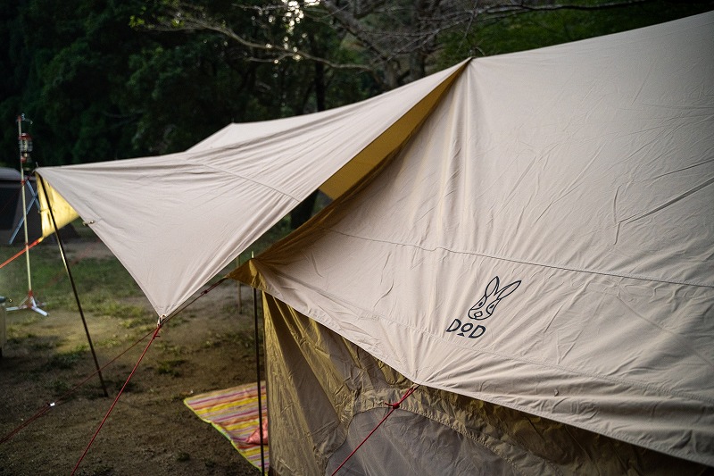 DODのエイテントとヒレタープでエイヒレスタイル！ キャンプと外遊びを