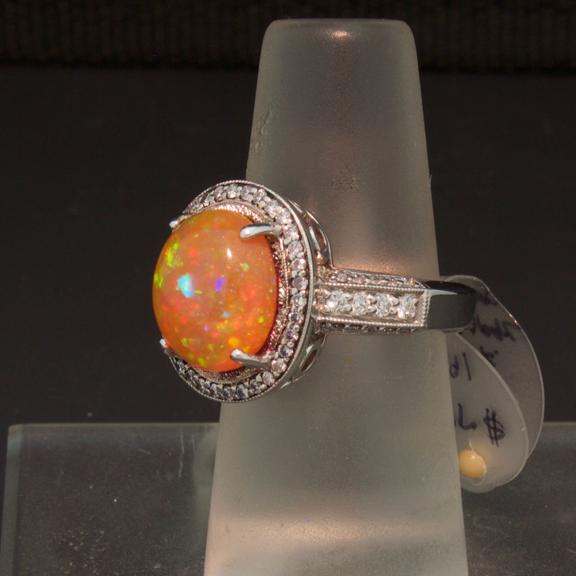 The Ultimate Mexican Fire Opal and Diamond Ring - Larc Jewelers