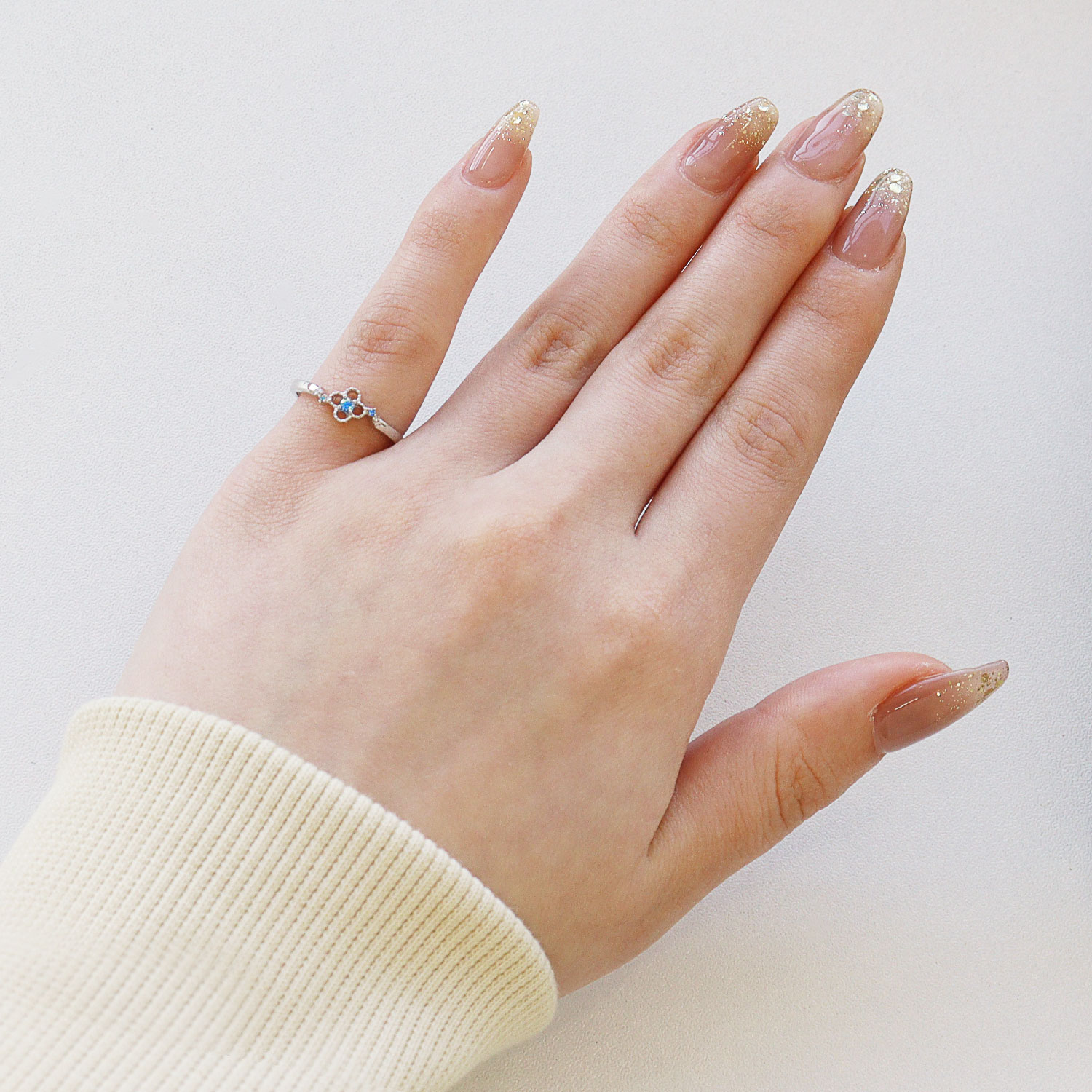 ピンキーリング レディース シルバー925 シルバー 誕生石 11月 ブルー