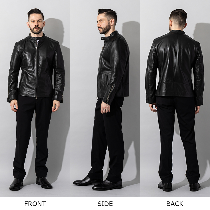 LIUGOO 本革 シングルライダース メンズ リューグー SRS17A ライダース