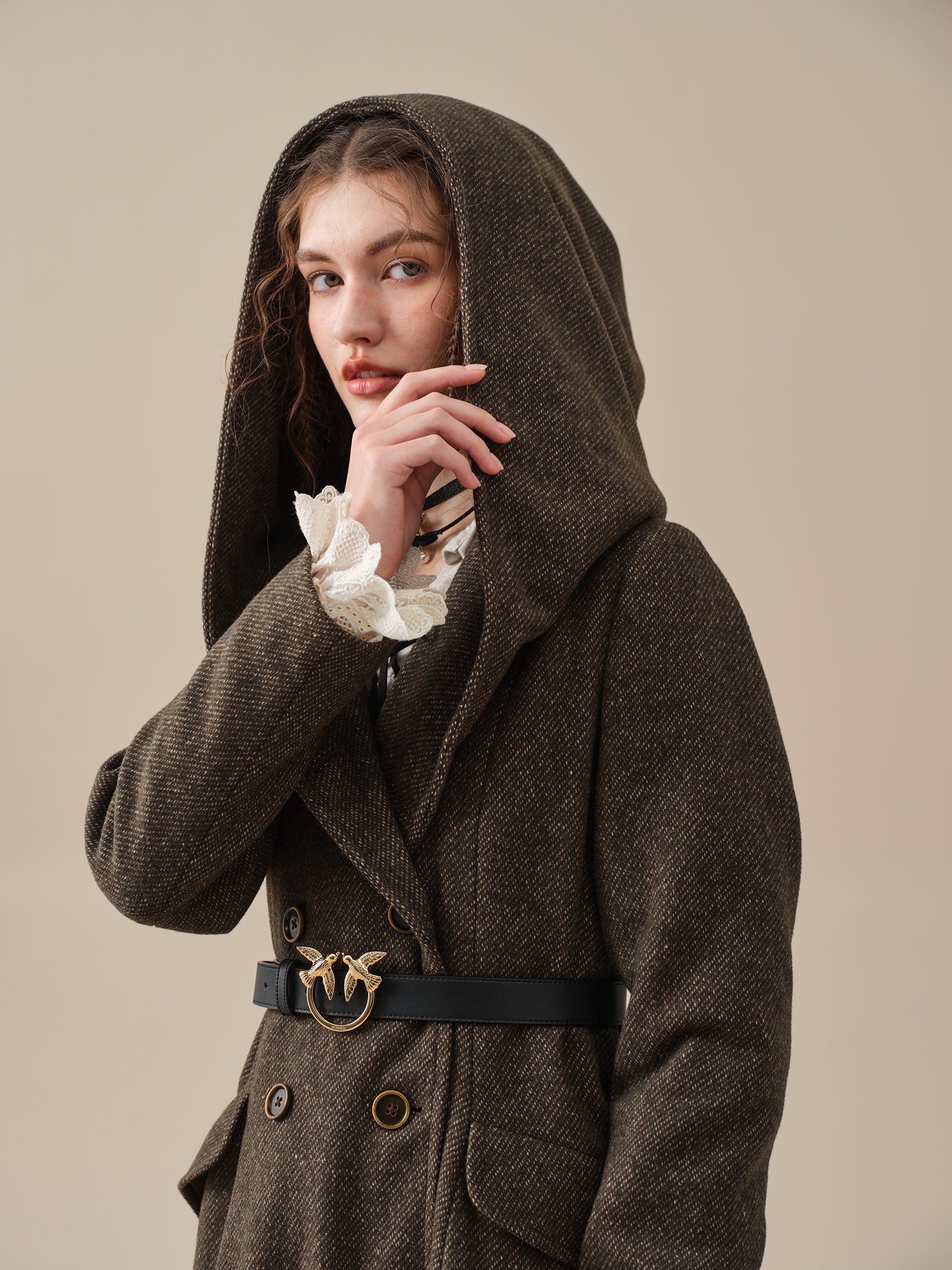 Trista 24 | 100% twill wool hooded coat – Linennaive
