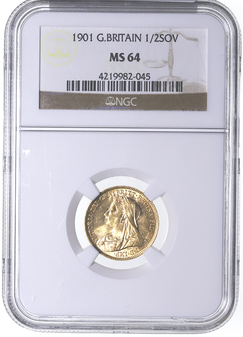 イギリス 1901年 ハーフソブリン金貨 ヴィクトリア ビクトリア