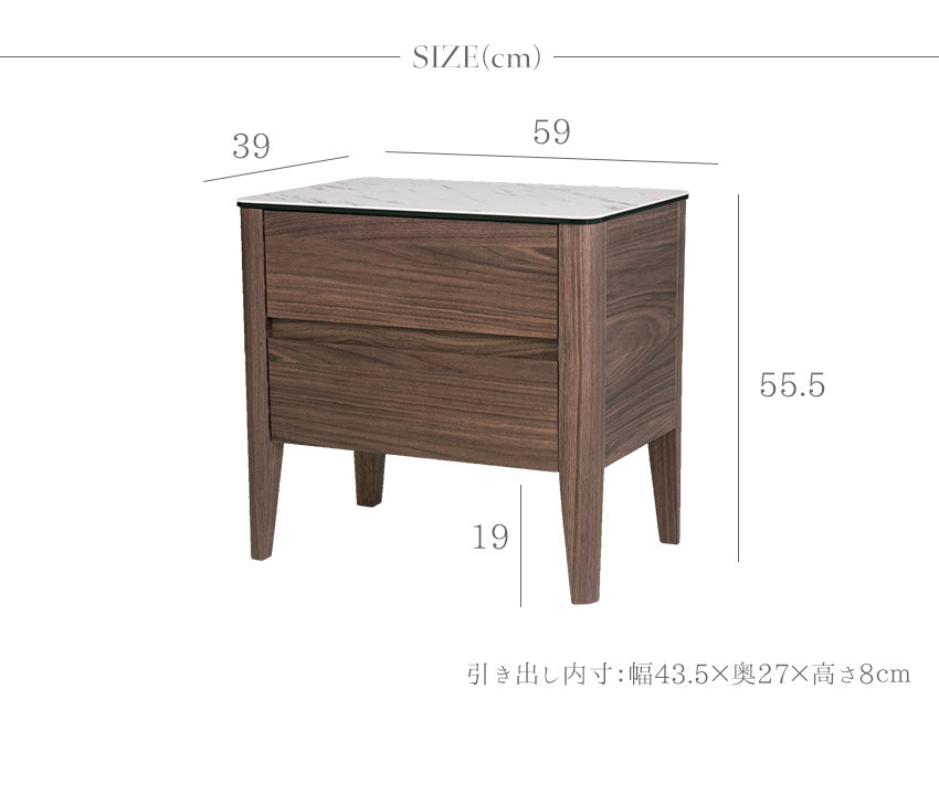 lushroom ナイトテーブル セラミック ウォールナット ブラックオーク