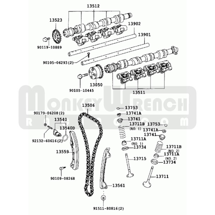 Toyota OEM Chain Tensioner Arm Pivot Bolt – 2ZZ-GE 1ZZ-FE All