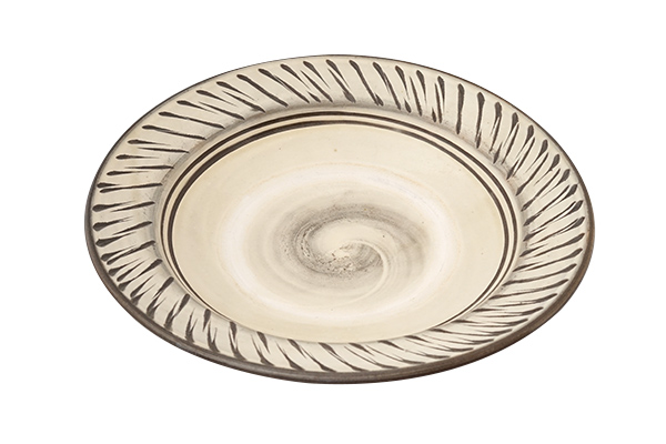 小鹿田焼 リム飛び鉋 8寸皿｜和食器の通販 monsen