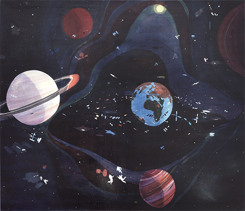 宇宙の絵画   455x380 宇宙の絵画 宇宙の壁アート キャンバスに描かれた絵画 特注油絵 銀河の