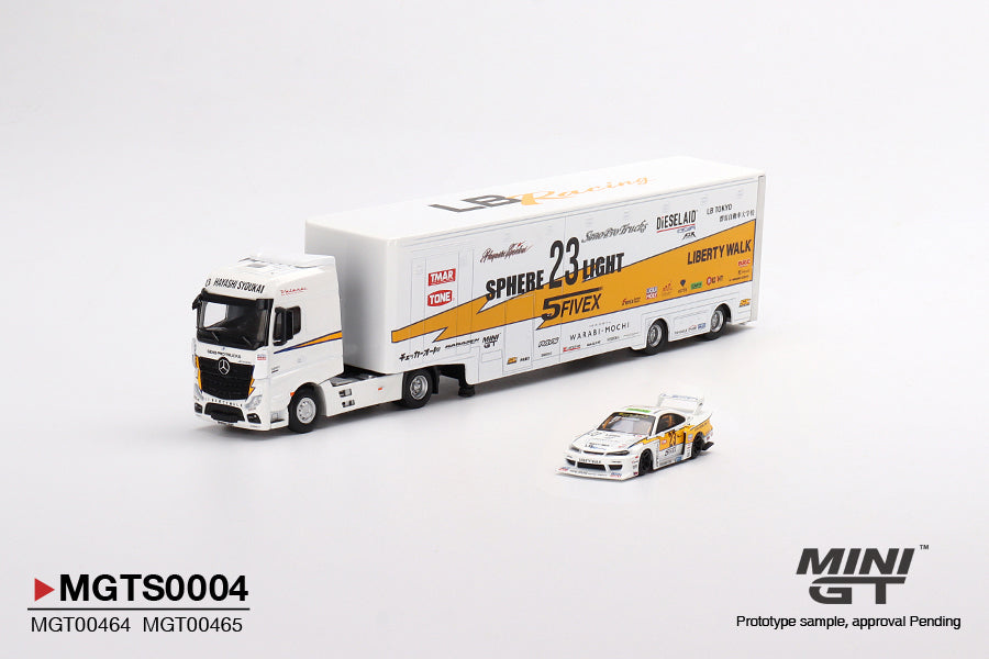 MINIGT 1:64 Mercedes-Benz Actros w/40 Ft Container 