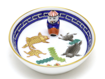 50%Off】 ヘレンド(Herend) 楕円形ミニトレイ(幅:7.5cm)マンダリン飾り