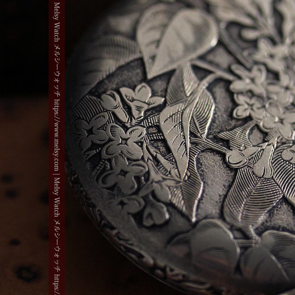 シーマ 趣きある力強い彫りの銀無垢アンティーク懐中時計 【1920年頃】