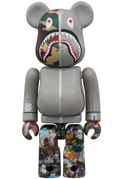 MEDICOM TOY - BE@RBRICK BAPE(R) LEGACY CAMO SHARK GRAY／RED／NAVY
