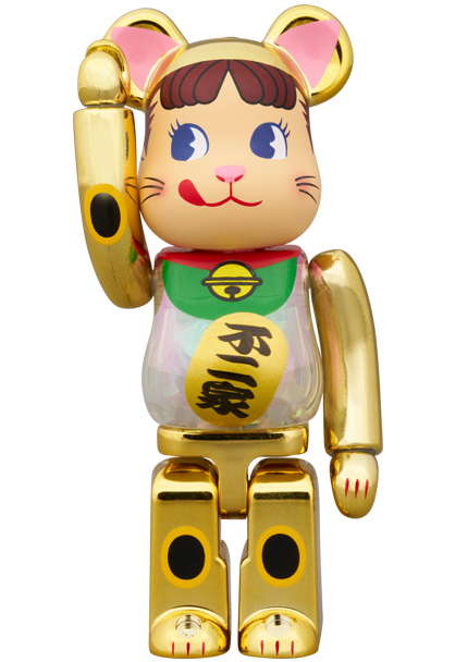 MEDICOM TOY - BE@RBRICK 招き猫 ペコちゃん 金メッキ 蓄光ミルキー