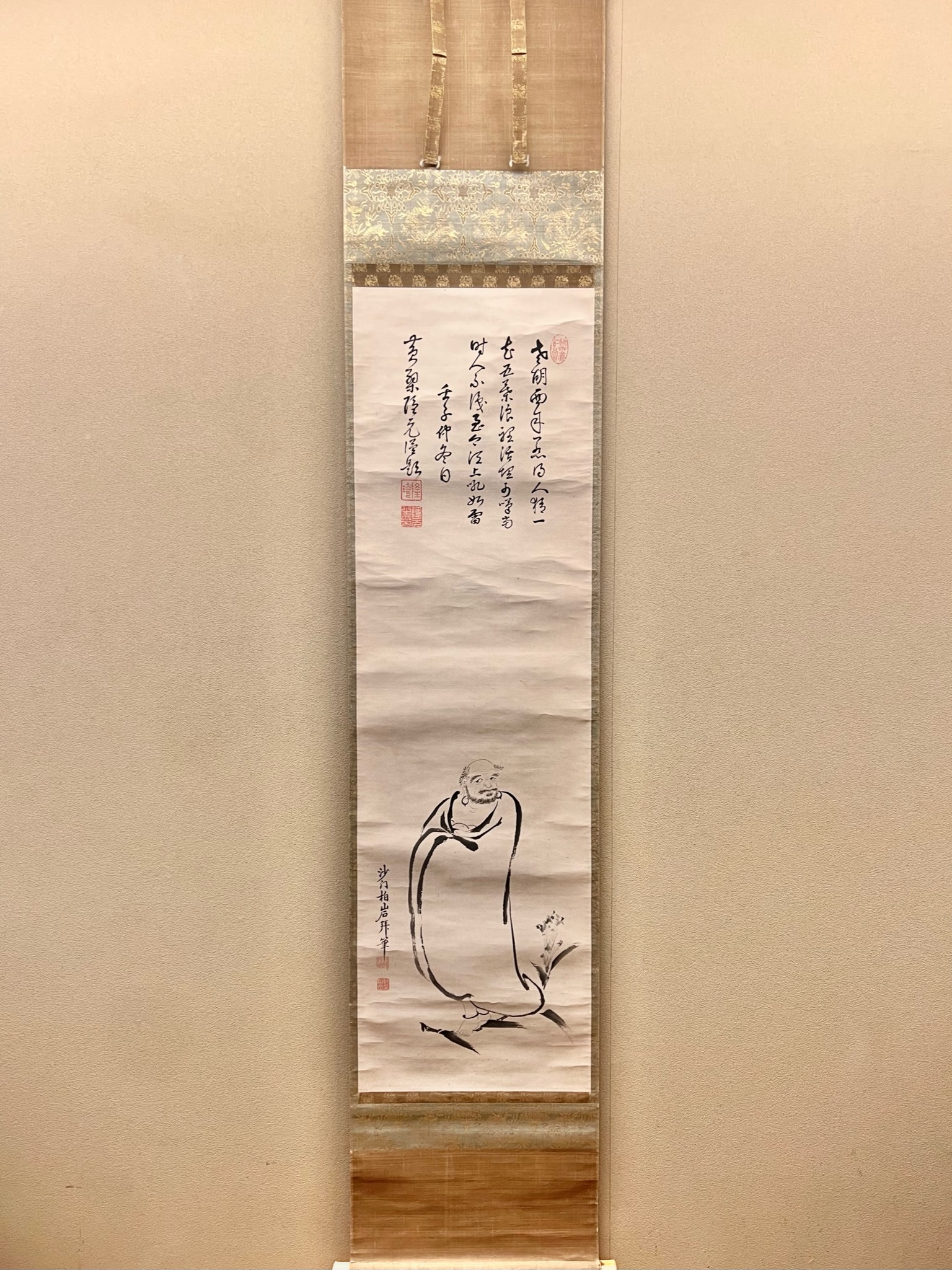 不詳/作者不詳/山水小禽図/布袋屋掛軸HJ-662 不詳/作者不詳/山水小禽図