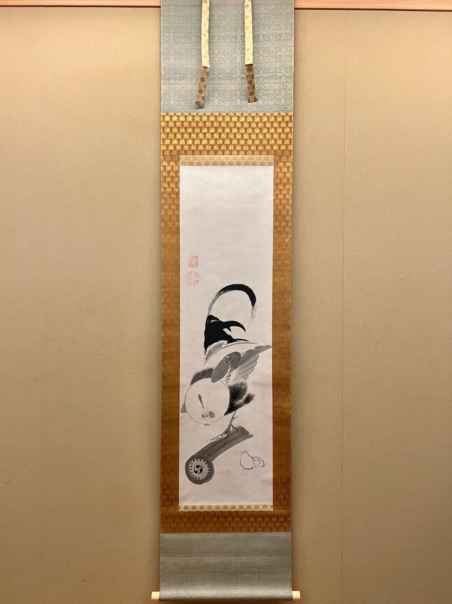 掛け軸 二匹鯉 岡田翠嶺定価64000円 掛け軸 二匹鯉 岡田翠嶺定価64000