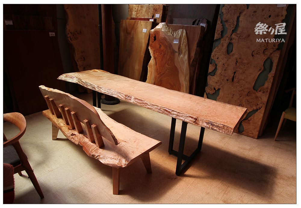 天然木 神奈川県 海老名店展示 カエデ材 一枚板 テーブル用天板 セール